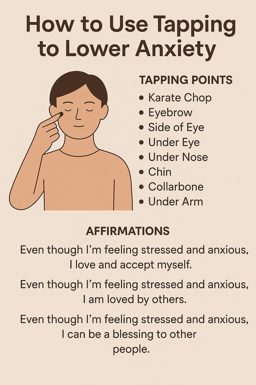 How to Use Tapping to Lower Anxiety Infographic