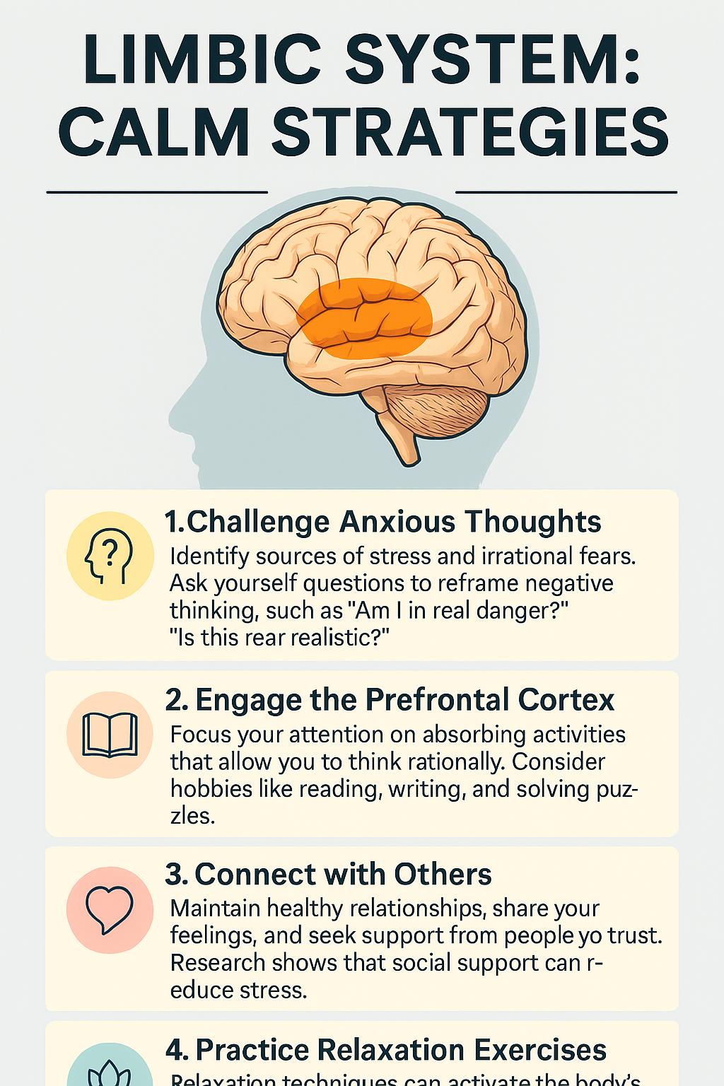 Limbic System Calm Strategies Infographic